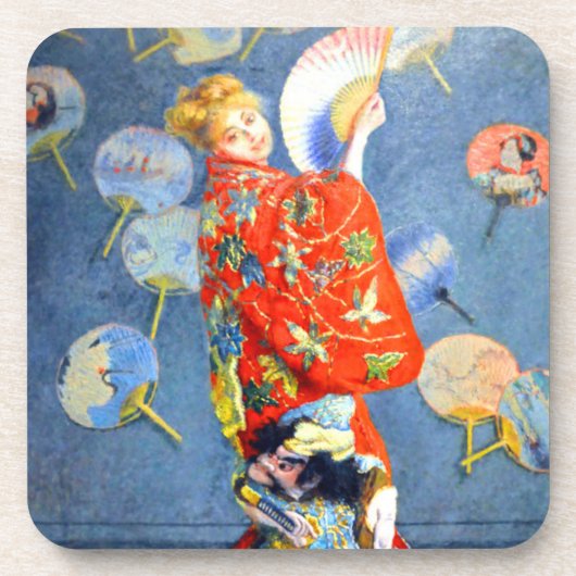 Monet Woman in het Japanse kostuum Bier Onderzetter (Voorkant)