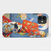 Monet Woman in het Japanse kostuum Case-Mate iPhone Case (Achterkant (horizontaal))
