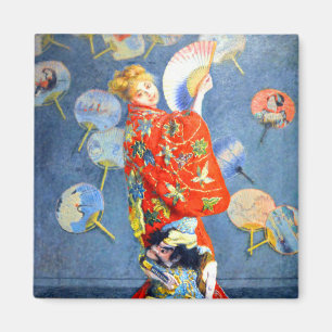 Monet Woman in het Japanse kostuum Magneet