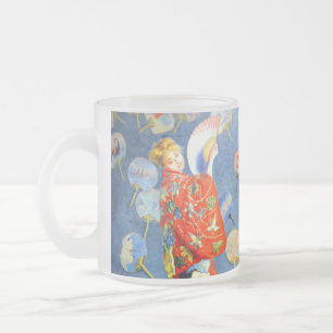 Monet Woman in het Japanse kostuum Matglas Koffiemok