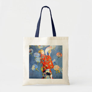 Monet Woman in het Japanse kostuum Tote Bag