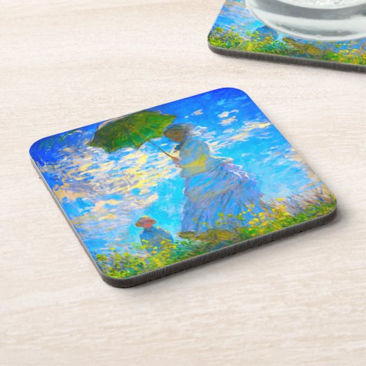 Monet Woman met een parasol Bier Onderzetter (Linkerzijde)