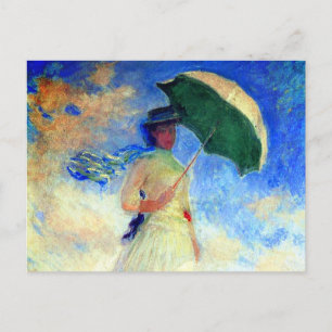 Monet Woman met een parasol die recht onder ogen s Aankondigingskaart