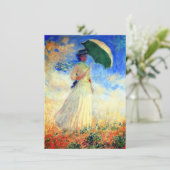 Monet Woman met een parasol die recht onder ogen s Informatiekaartje (Staand voorkant)