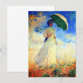 Monet Woman met een parasol die recht onder ogen s Informatiekaartje (Voorkant / Achterkant)