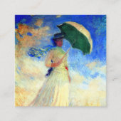 Monet Woman met een parasol die recht onder ogen s Informatiekaartje (Voorkant)