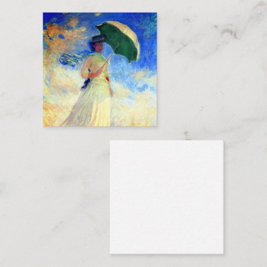Monet Woman met een parasol die recht onder ogen s Informatiekaartje (Voorkant / Achterkant)