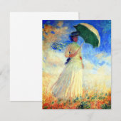 Monet Woman met een parasol die recht onder ogen s Informatiekaartje (Voorkant / Achterkant)