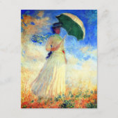 Monet Woman met een parasol die recht onder ogen s Informatiekaartje (Voorkant)