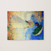 Monet Woman met een parasol die recht onder ogen s Legpuzzel (Horizontaal)