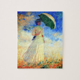 Monet Woman met een parasol die recht onder ogen s Legpuzzel