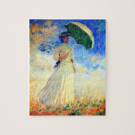Monet Woman met een parasol die recht onder ogen s Legpuzzel (Verticaal)
