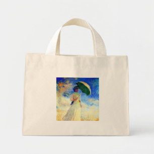 Monet Woman met een parasol die recht onder ogen s Mini Tote Bag