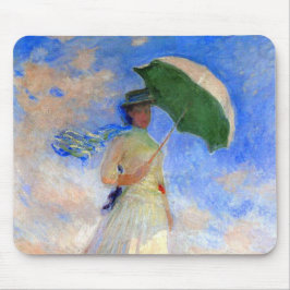 Monet Woman met een parasol die recht onder ogen s Muismat