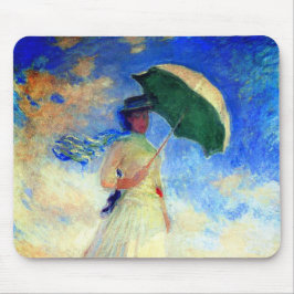 Monet Woman met een parasol die recht onder ogen s Muismat