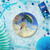 Monet Woman met een parasol die recht onder ogen s Papieren Bordje (Feest)