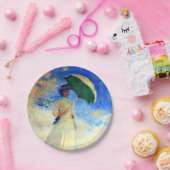 Monet Woman met een parasol die recht onder ogen s Papieren Bordje (Feest)