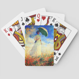 Monet Woman met een parasol die recht onder ogen s Pokerkaarten