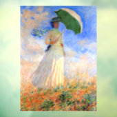 Monet Woman met een parasol die recht onder ogen s Raamsticker (Vel 3)