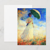Monet Woman met een parasol die recht onder ogen s Save The Date (Voorkant / Achterkant)
