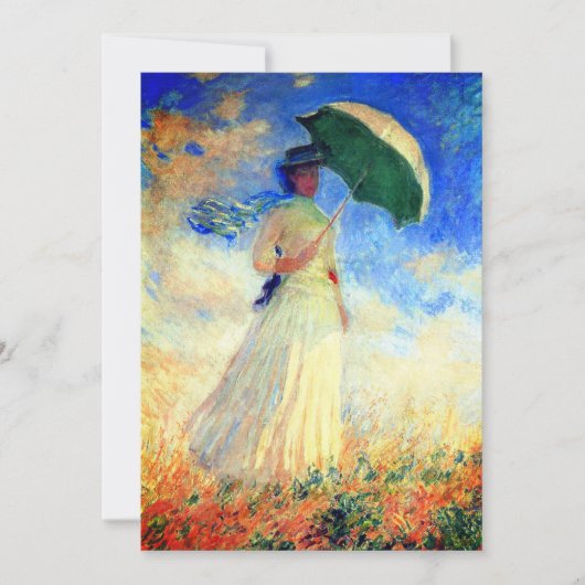 Monet Woman met een parasol die recht onder ogen s Save The Date (Voorkant)