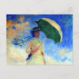 Monet Woman met een parasol die recht onder ogen s Uitnodiging Briefkaart