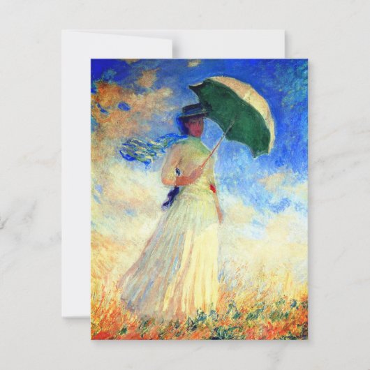 Monet Woman met een Parasol Facing Right Card (Voorkant)