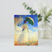 Monet Woman met een Parasol Facing Right Card (Staand voorkant)