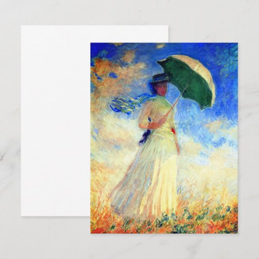 Monet Woman met een Parasol Facing Right Card (Voorkant / Achterkant)