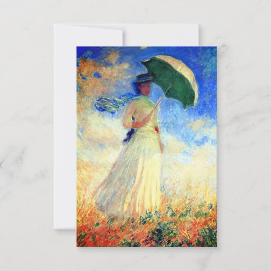 Monet Woman met een Parasol Facing Right Card (Voorkant)