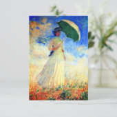 Monet Woman met een Parasol Facing Right Card (Staand voorkant)