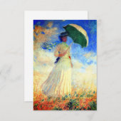 Monet Woman met een Parasol Facing Right Card (Voorkant / Achterkant)