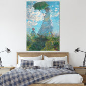 Monet Woman met een Parasol Fine Art Canvas Afdruk (Insitu (Slaapkamer))