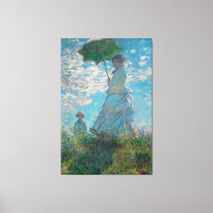Monet Woman met een Parasol Fine Art Canvas Afdruk