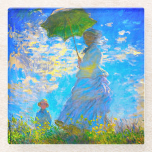 Monet Woman met een parasol Glazen Onderzetter