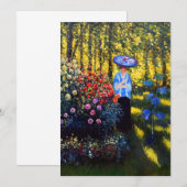 Monet Woman met een parasol in de tuin Aankondiging (Voorkant / Achterkant)