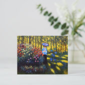Monet Woman met een parasol in de tuin Aankondigingskaart (Staand voorkant)