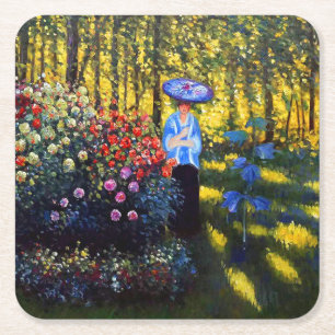 Monet Woman met een parasol in de tuin Kartonnen Onderzetters