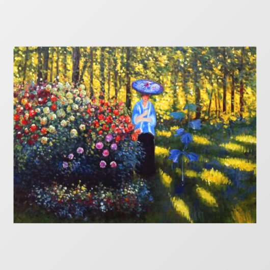 Monet Woman met een parasol in de tuin Raamsticker (Vel)