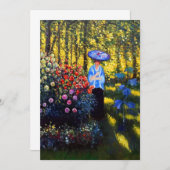 Monet Woman met een parasol in de tuin Save The Date (Voorkant / Achterkant)