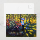 Monet Woman met een parasol in de tuin Uitnodiging Briefkaart (Voorkant / Achterkant)
