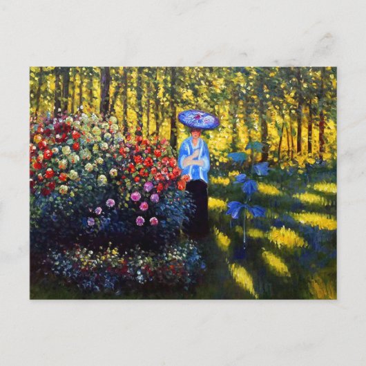 Monet Woman met een parasol in de tuin Uitnodiging Briefkaart (Voorkant)