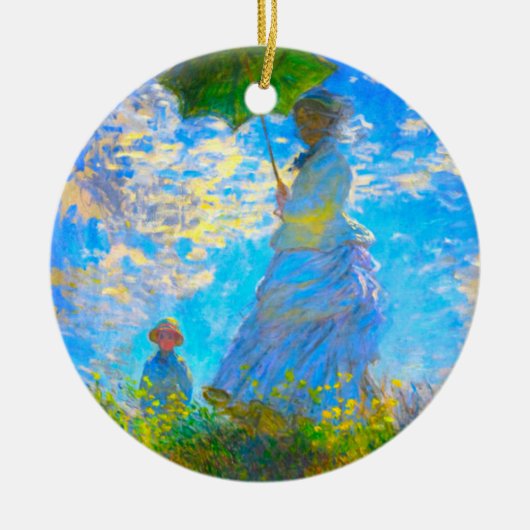 Monet Woman met een parasol Keramisch Ornament (Voorkant)