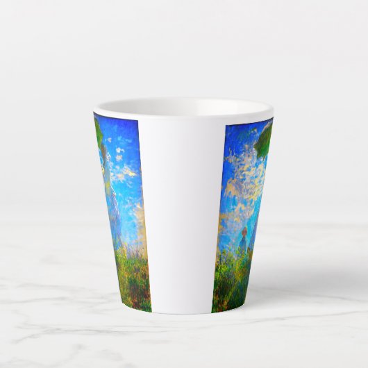 Monet Woman met een parasol Latte Mok (Voorkant)