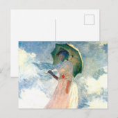 Monet Woman met een parasol links Aankondigingskaart (Voorkant / Achterkant)