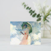 Monet Woman met een parasol links Aankondigingskaart (Staand voorkant)