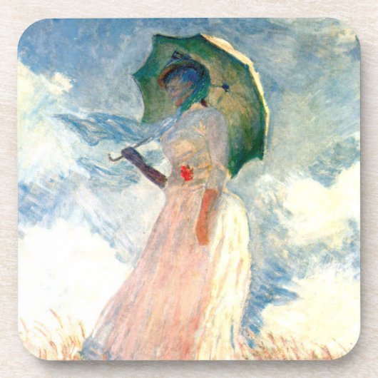 Monet Woman met een parasol links Bier Onderzetter (Voorkant)