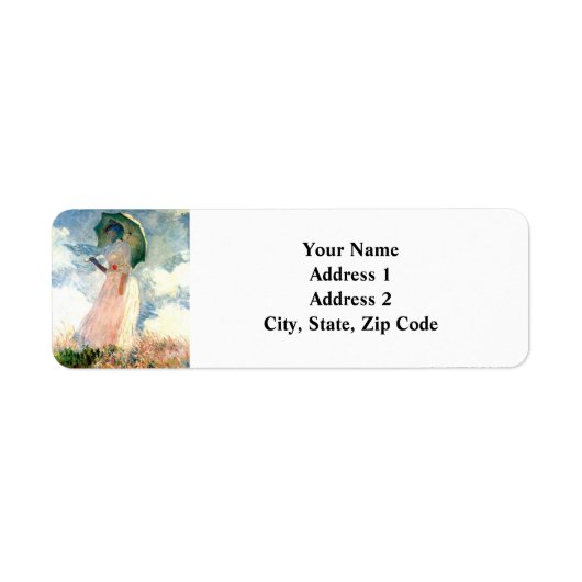 Monet Woman met een parasol links etiket (Voorkant)