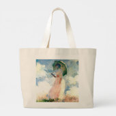 Monet Woman met een parasol links Grote Tote Bag (Achterkant)