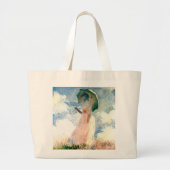 Monet Woman met een parasol links Grote Tote Bag (Voorkant)